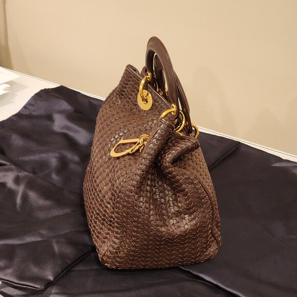 Excellent!! CHRISTIAN DIOR: Soft leather Woven “Lady Dior” bag - Picture 3 of 15